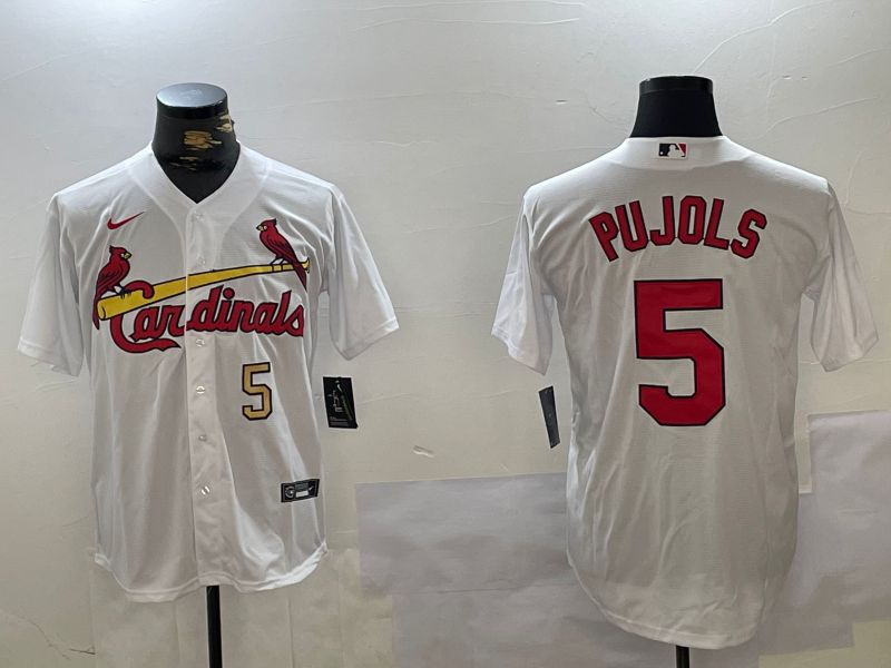 Men St.Louis Cardinals #5 Pujols White Game 2024 Nike MLB Jersey style 2